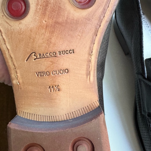 Bacco Bucci Italian brown leather men’s loafers size 11.5 - Picture 4 of 4